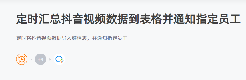 數環通打通抖音、維格表和微信的連接，定時自動匯總視頻數據